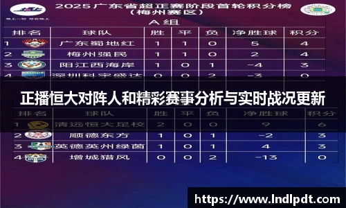 正播恒大对阵人和精彩赛事分析与实时战况更新